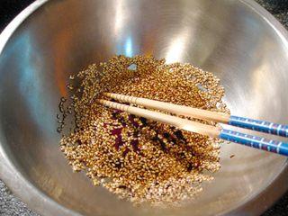 Spinach Salad with Goji Berries and Sesame Dressing step 4: In a bowl, whisk together the soy sauce, sugar, rice vinegar, fish sauce, Sichua