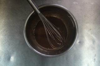 Cocoa Mousse Layer: Milk step 3: Melt dark chocolate in milk over a double boiler until fully dissolved. Add soft