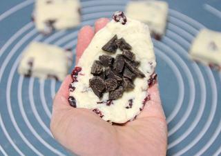 Chocolate Chip Cranberry Cookies step 13: Seal the dough tightly around the chocolate filling.