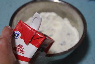 Chocolate Chip Cranberry Cookies step 7: Gradually pour in the milk while stirring until no dry flour remains.