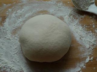 Leek and Dried Shrimp Stuffed Pan-Fried Pancakes step 12: Knead the rested dough briefly until smooth.