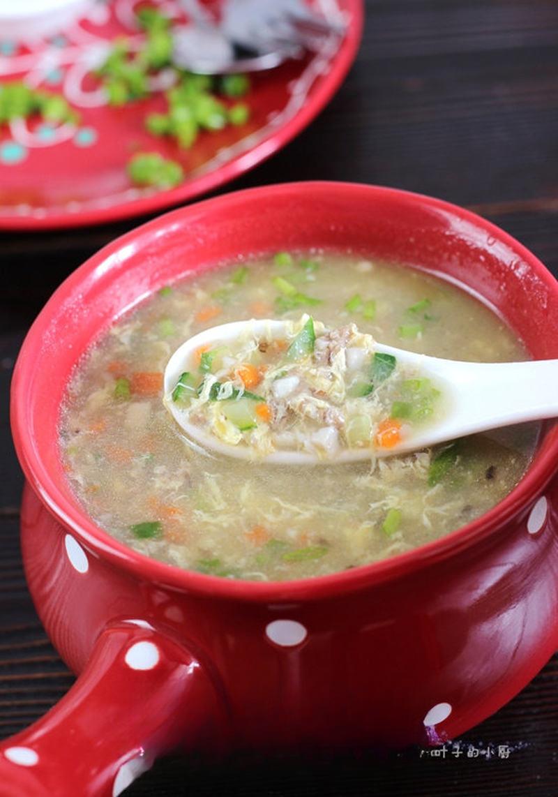 Beef and Vegetable Egg Drop Soup recipe photo