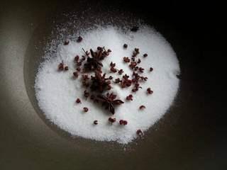 Five-Spice Roasted Chicken step 1: Place the salt, Sichuan peppercorns, and star anise in a dry skillet. Stir-fry o