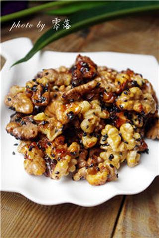Honey Glazed California Walnuts step 8: Remove from the microwave, stir once more, and immediately sprinkle with black s