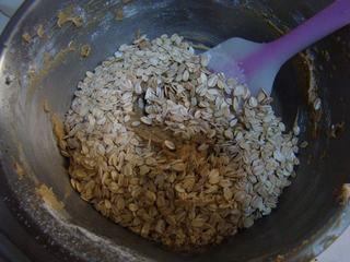 Black Sesame Oatmeal Cookies Recipe step 5: Stir until just combined, then add the rolled oats.