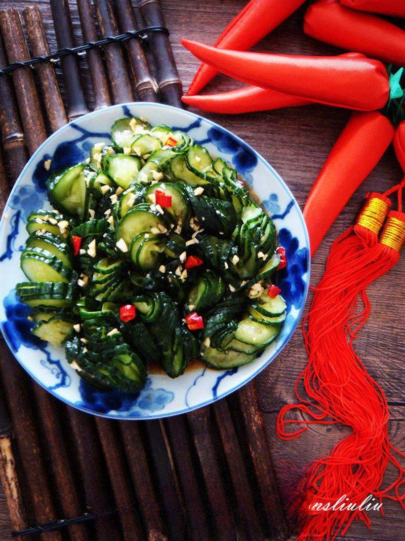 Sichuan Peppercorn Cucumber Salad finished dish