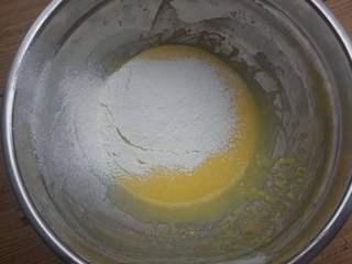 Cream Cheese Cake Recipe step 5: Sift in the cake flour and mix until a smooth batter forms.