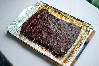 Spiced Beef Jerky Recipe step 8: For the final 5 minutes, transfer the jerky to an oven rack, brush with glaze, a
