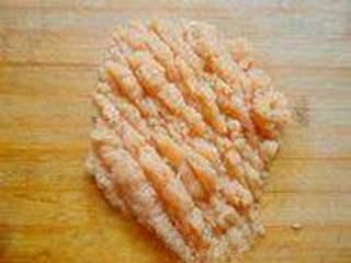 Chicken Breast Croquettes step 1: Finely mince or process the chicken breast into a smooth paste.