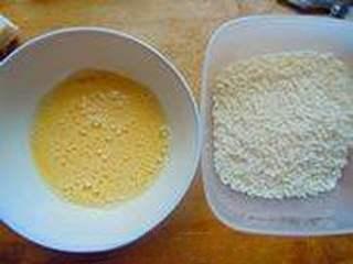 Chicken Breast Croquettes step 6: Beat the second egg in a shallow bowl.