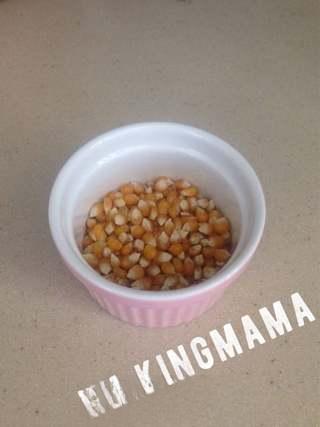 Creamy Caramel Popcorn step 1: Measure and prepare the popcorn kernels.