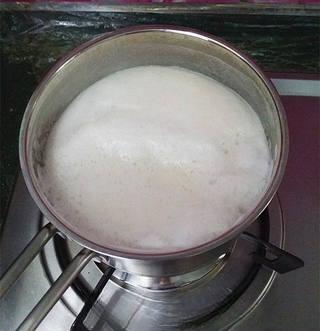 Savory Tofu Pudding step 7: Continue simmering for several minutes to fully cook the soy milk, then remove f