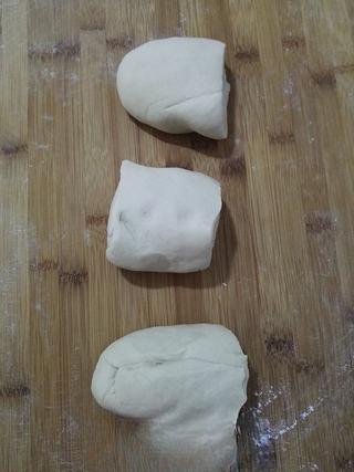 Whole Wheat Scallion Pancakes step 6: Transfer the dough to a lightly floured surface and divide it into 3 equal porti