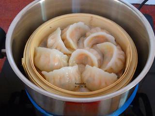 Crystal Shrimp Dumplings (Har Gow) step 11: Steam for about 10 minutes, or until the wrappers become translucent and the fil