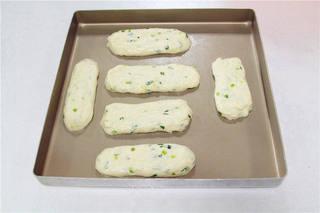 Savory Sweet Bread Recipe step 5: Divide the dough into six equal portions and shape each into an oval bread roll.
