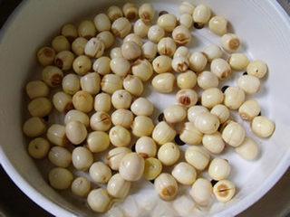 Sweet Lotus Seed Pudding step 3: Steam or pressure-cook the soaked lotus seeds until tender, about 1½ hours. Alte