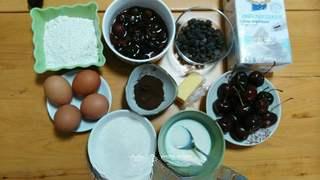 Black Forest Cake step 1: Gather all ingredients.