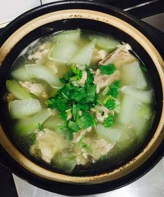 Braised Pork Ribs with Winter Melon step 11: Add a little white pepper and cilantro, then serve.