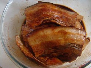 Steamed Pork Belly with Preserved Mustard Greens step 8: Combine dark soy sauce, light soy sauce, fermented bean curd juice, and char siu