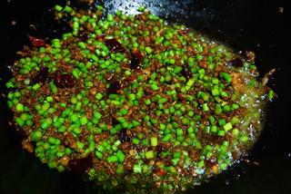 Garlic Chives Stir-Fry with Ground Pork step 4: Add the garlic chives and stir-fry over high heat for 1 to 2 minutes until tende