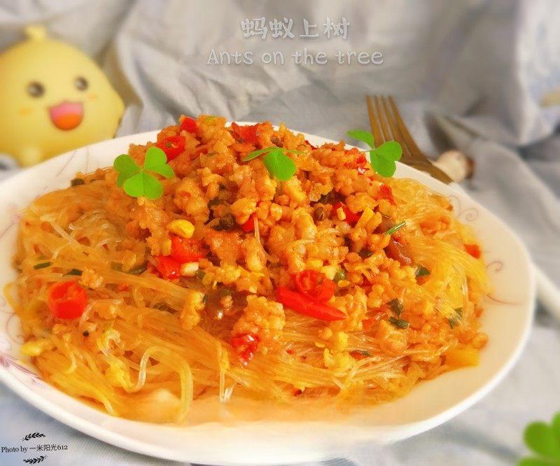 Spicy Glass Noodles with Minced Pork finished dish