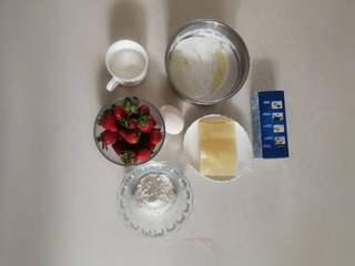 Strawberry Yogurt Mousse Cake step 1: Prepare and measure all ingredients.