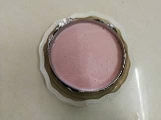 Strawberry Yogurt Mousse Cake step 21: Pour the strawberry mousse over the sponge layer and refrigerate until partially