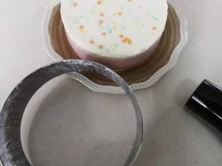 Strawberry Yogurt Mousse Cake step 26: Carefully unmold the cake. Warm the outside of the mold slightly if necessary.