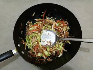 Stir-Fried Rice Noodles with Pork and Vegetables step 10: Season with salt to taste.