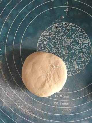 Stuffed Pancake with Egg and Sausage step 6: Place the sealed side facing down on the work surface.