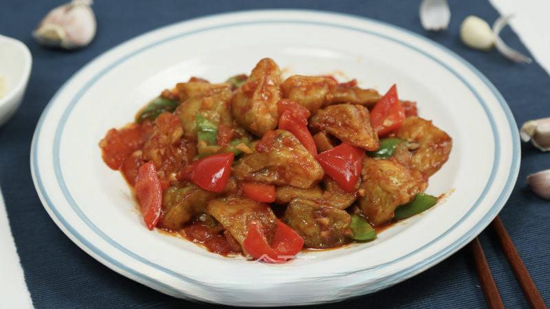 Braised Eggplant with Tomatoes and Peppers recipe photo
