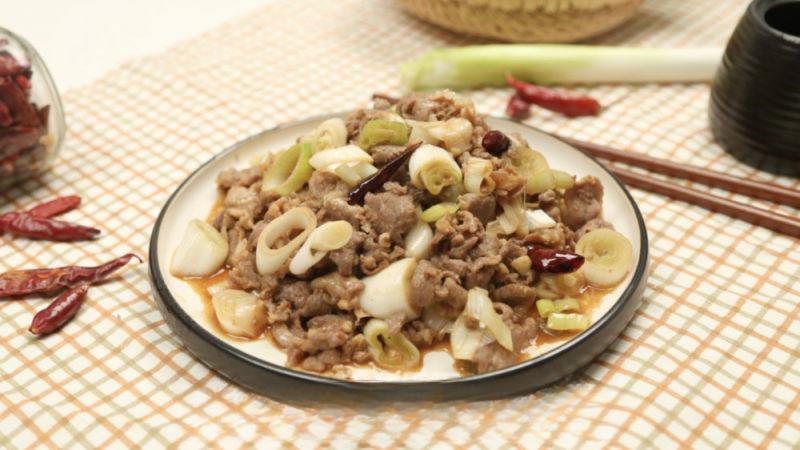Scallion Lamb Stir-Fry finished dish