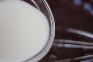 Dark Chocolate Walnut Brownies step 11: Add the milk and mix until the batter is smooth.