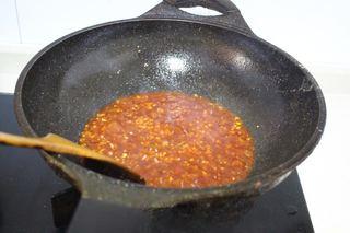 Sweet and Sour Pork Strips step 11: Pour in the prepared sweet and sour sauce and cook until it begins to bubble and