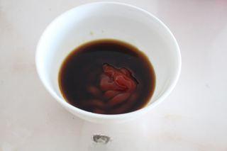 Sweet and Sour Pork Strips step 4: Prepare the sauce by combining soy sauce, black vinegar, tomato ketchup, sugar, 