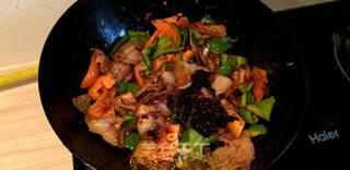 Twice-Cooked Pork with Peppers step 6: Add a spoonful of Lao Gan Ma chili crisp just before serving.