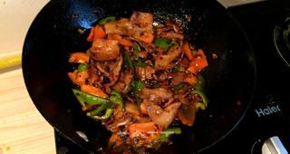 Twice-Cooked Pork with Peppers step 7: Toss everything together until evenly combined, then transfer to a serving plate