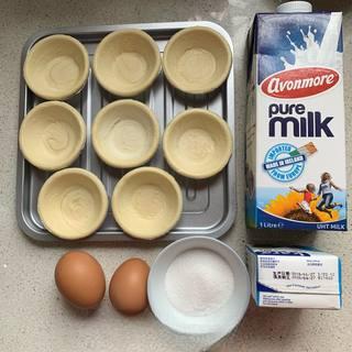 Coconut Egg Tart Recipe step 1: Gather and measure all ingredients.