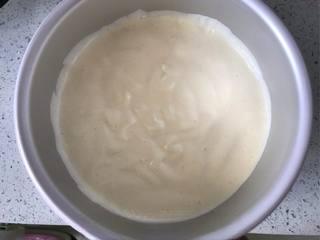 Japanese Yogurt Cheesecake step 11: Pour the batter into the prepared pan and tap it lightly on the counter to relea