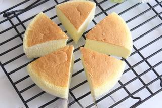Japanese Yogurt Cheesecake step 13: Remove the cake from the oven once the top is lightly golden and the center is s