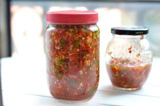 Sizzling Chili Garlic Sauce step 11: Transfer the sauce to clean sterilized jars. Refrigerate and always use a clean 