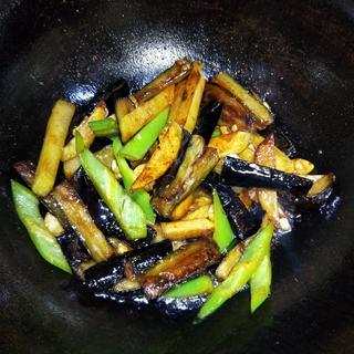 Braised Eggplant, Potato and Green Pepper step 10: Season with soy sauce, salt, and a small amount of sugar.