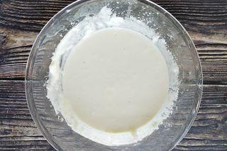 Sweet and Sour Pork step 4: Add cornstarch and mix into a thick batter.