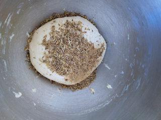 Cumin Fried Dough Sticks step 4: Add the toasted cumin seeds and continue kneading until evenly distributed throu