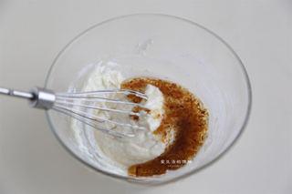Osmanthus Chiffon Cake step 3: Sift the cake flour into the milk mixture and stir until combined. Add the sweet