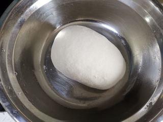 Beef Potstickers step 2: Mix the remaining flour with 2 g salt and 75 g cold water to form a cold-water d