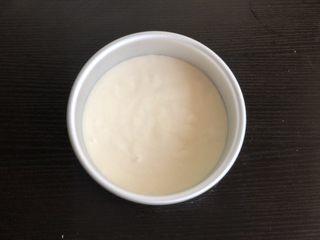 Classic Sponge Cake step 7: Transfer the finished batter into a 6-inch cake pan and lightly tap the pan to r