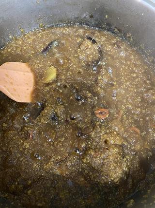 Pear Herbal Syrup step 5: Bring to a boil over high heat, then continue cooking for 20–30 minutes until th