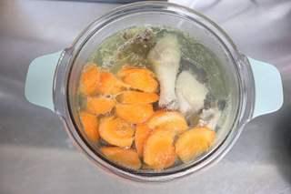 Chicken Soup with Chinese Yam and Carrot step 7: When the chicken is nearly tender, add the carrot and Chinese yam. Bring back to