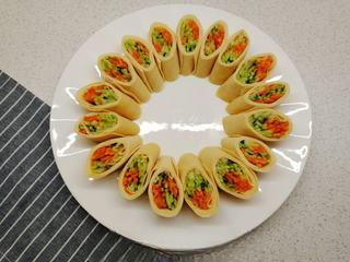Pork Loin and Vegetable Rolls step 7: Arrange the vegetable rolls neatly on a serving plate.